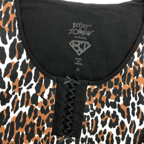 Betsey Johnson Animal Leopard Print Pajamas Nightie Sleep Shirt Dress - Picture 6 of 7